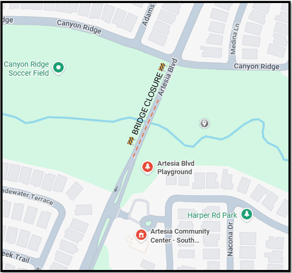 Artesia Bridge Closure July 2026